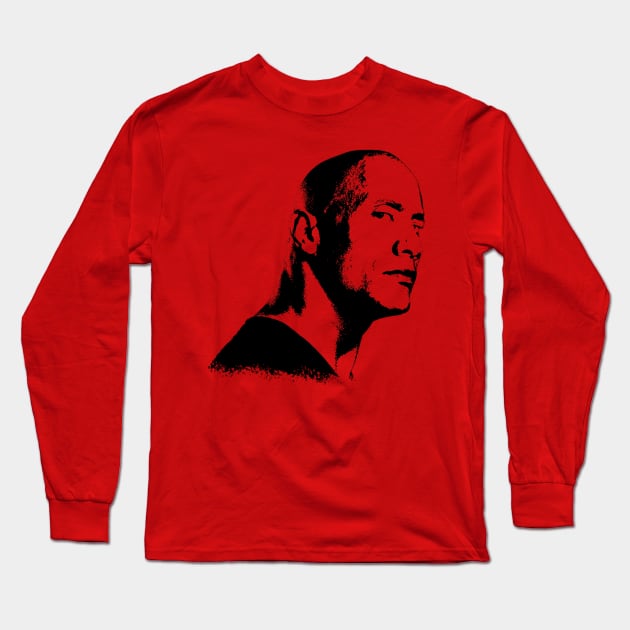 The Rock Dwayne Johnson Portrait Pop Art Long Sleeve T-Shirt by phatvo